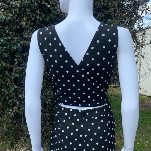 💋NWT CALVIN Klein PolkaDot Cross Back Wide Leg Jumpsuit Size 10 - Picture 10 of 13